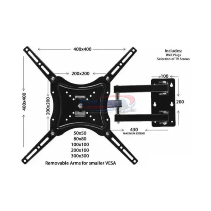 Soporte Articulado TV 14–55″ VESA 400x400 | Chile’s Store