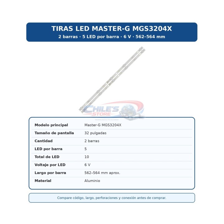 Tiras LED Master-G MGS3204X 32″ | Chile’s Store